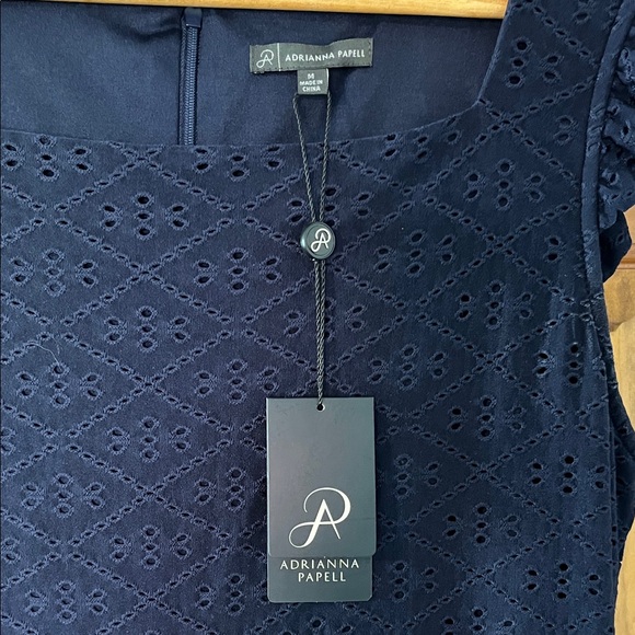 Adrianna Papell Navy Sleeveless Midi Dress - Picture 2 of 6